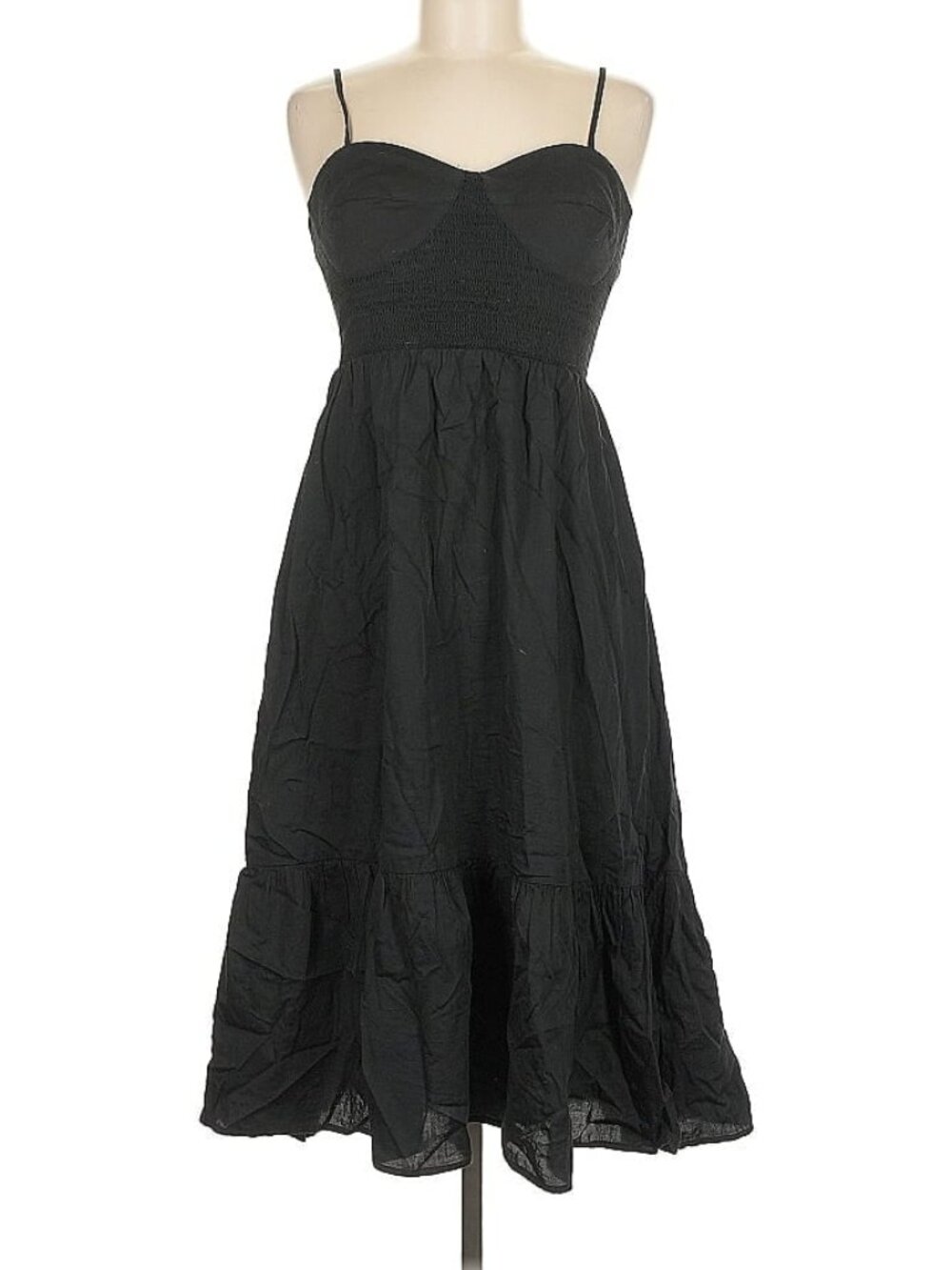 GAP summer sun dress 100% cotton ruffle black sweetheart halter neck High Low MP